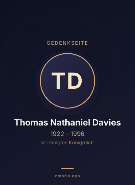 Gedenkportrait von Thomas Nathaniel Davies