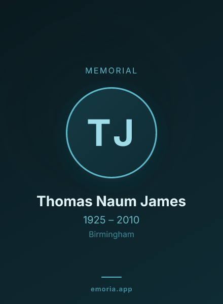 Memorial portrait of Thomas Naum James