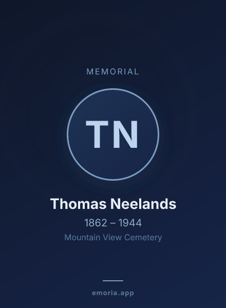 Memorial portrait of Thomas Neelands
