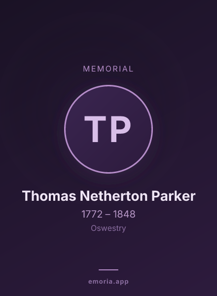 Memorial portrait of Thomas Netherton Parker