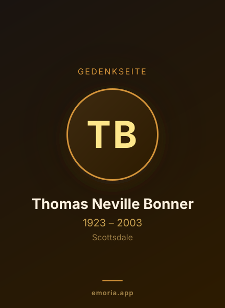 Gedenkportrait von Thomas Neville Bonner