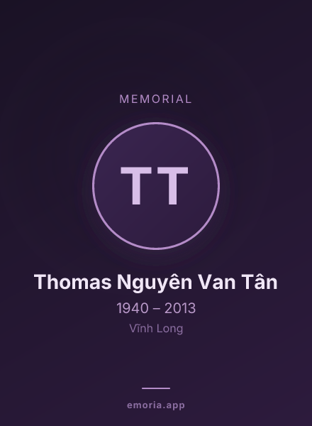 Memorial portrait of Thomas Nguyên Van Tân
