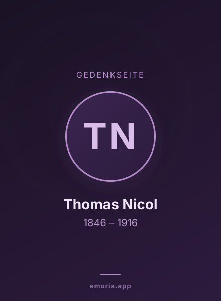 Gedenkportrait von Thomas Nicol