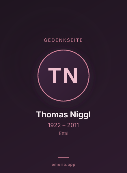 Gedenkportrait von Thomas Niggl