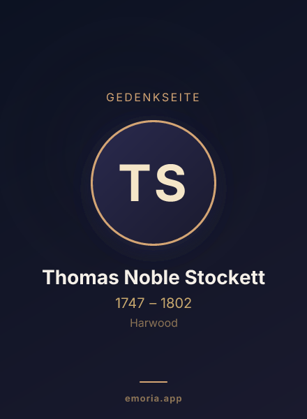 Gedenkportrait von Thomas Noble Stockett