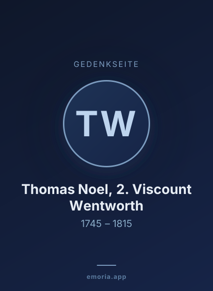Gedenkportrait von Thomas Noel, 2. Viscount Wentworth