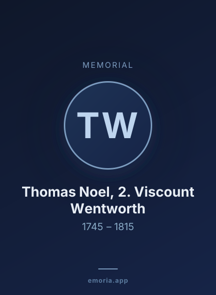Memorial portrait of Thomas Noel, 2. Viscount Wentworth