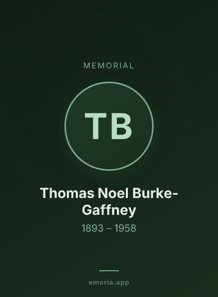 Memorial portrait of Thomas Noel Burke-Gaffney