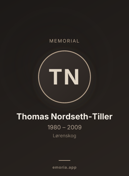 Memorial portrait of Thomas Nordseth-Tiller