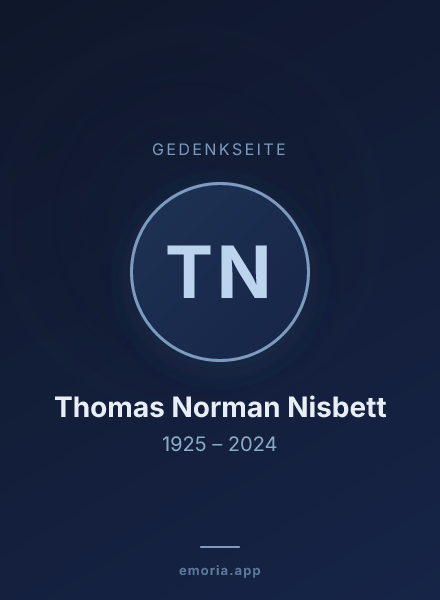 Gedenkportrait von Thomas Norman Nisbett