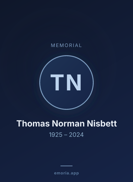 Memorial portrait of Thomas Norman Nisbett
