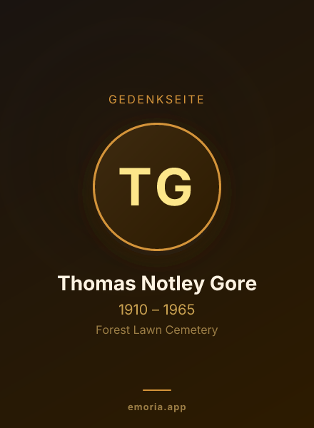 Gedenkportrait von Thomas Notley Gore