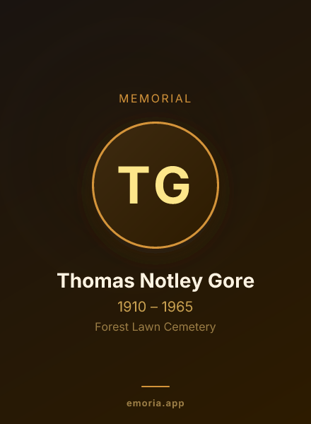 Memorial portrait of Thomas Notley Gore