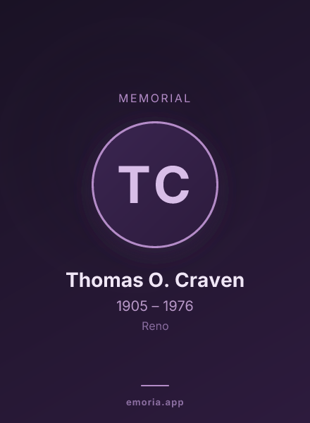 Memorial portrait of Thomas O. Craven