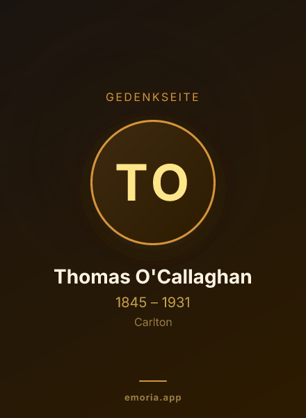 Gedenkportrait von Thomas O'Callaghan
