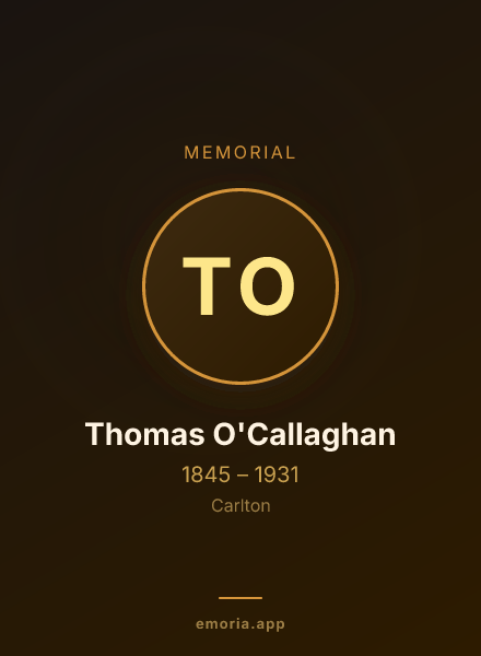 Memorial portrait of Thomas O'Callaghan