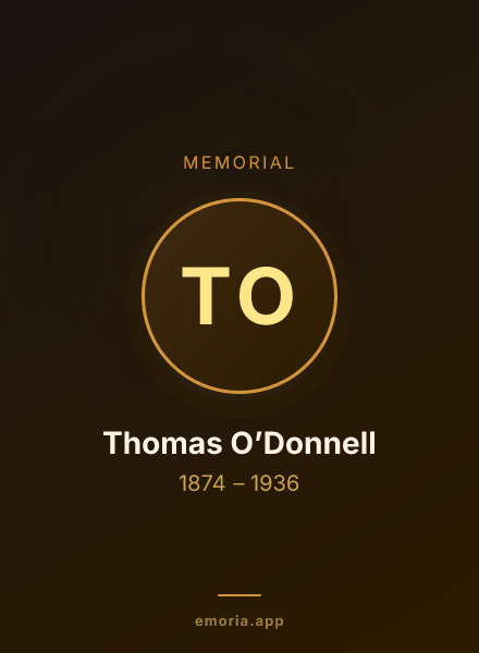 Memorial portrait of Thomas O’Donnell