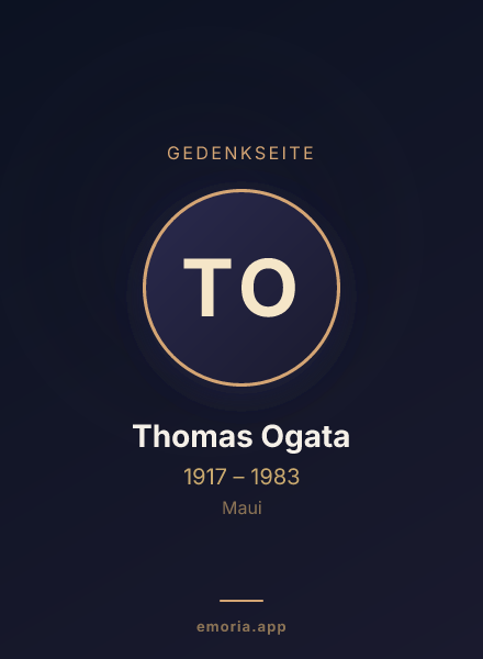 Gedenkportrait von Thomas Ogata