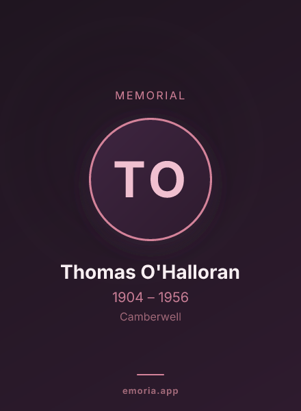 Memorial portrait of Thomas O'Halloran
