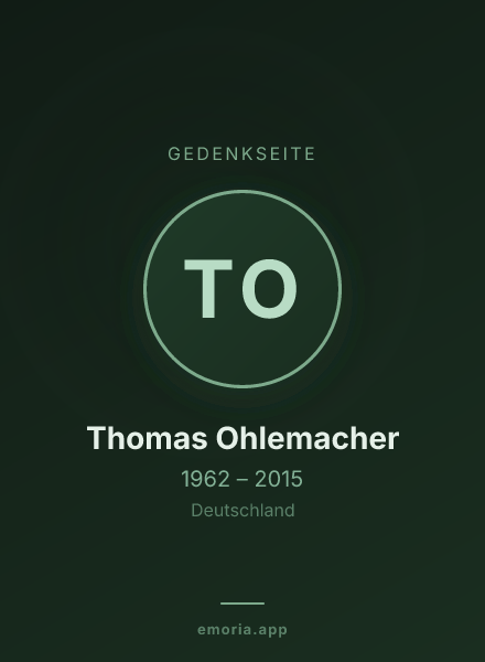 Gedenkportrait von Thomas Ohlemacher