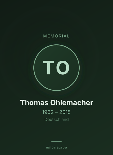 Memorial portrait of Thomas Ohlemacher