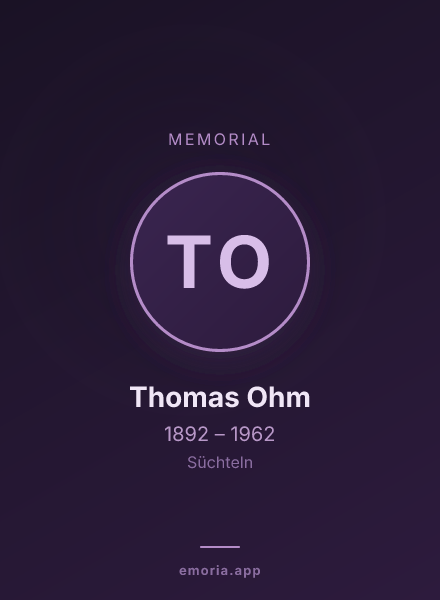 Memorial portrait of Thomas Ohm