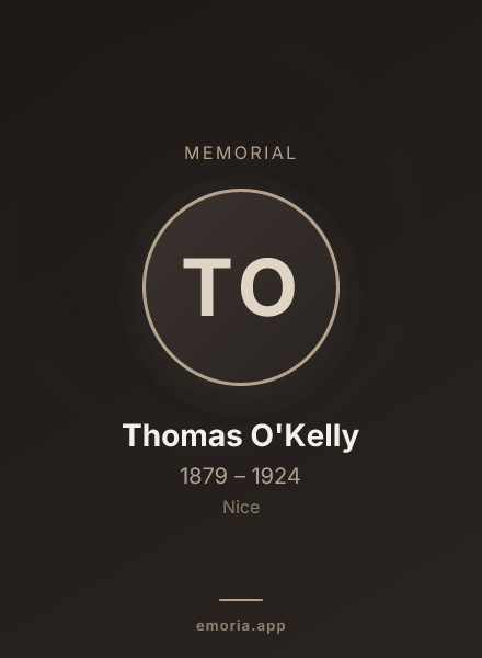 Memorial portrait of Thomas O'Kelly