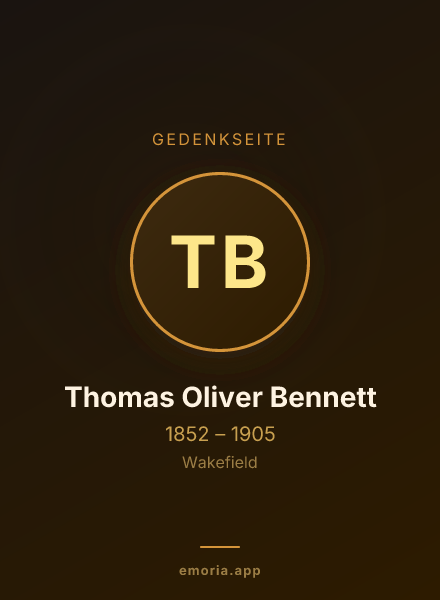 Gedenkportrait von Thomas Oliver Bennett