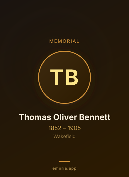 Memorial portrait of Thomas Oliver Bennett