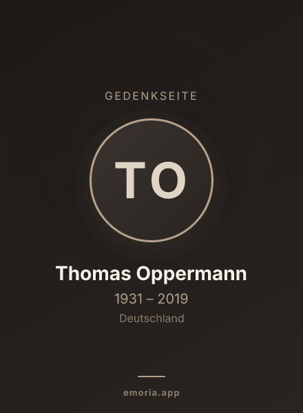 Gedenkportrait von Thomas Oppermann