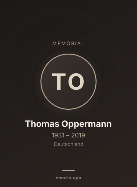 Memorial portrait of Thomas Oppermann