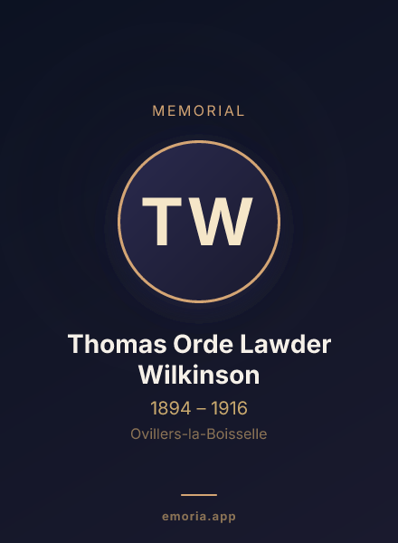 Memorial portrait of Thomas Orde Lawder Wilkinson