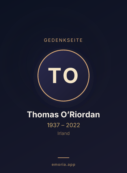 Gedenkportrait von Thomas O’Riordan