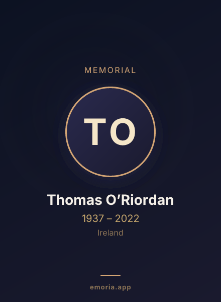 Memorial portrait of Thomas O’Riordan