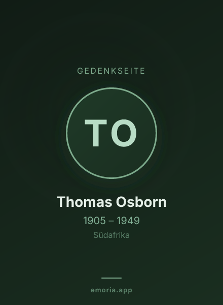 Gedenkportrait von Thomas Osborn