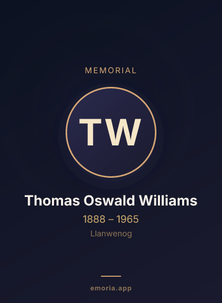 Memorial portrait of Thomas Oswald Williams
