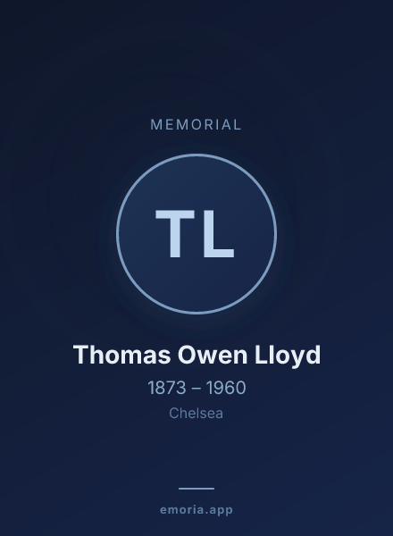 Memorial portrait of Thomas Owen Lloyd