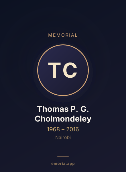 Memorial portrait of Thomas P. G. Cholmondeley