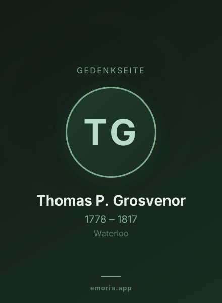 Gedenkportrait von Thomas P. Grosvenor