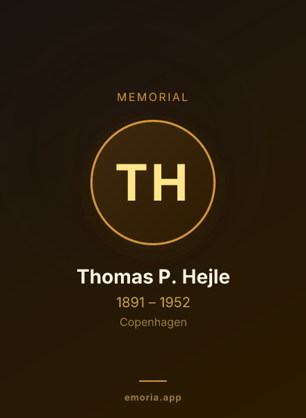 Memorial portrait of Thomas P. Hejle