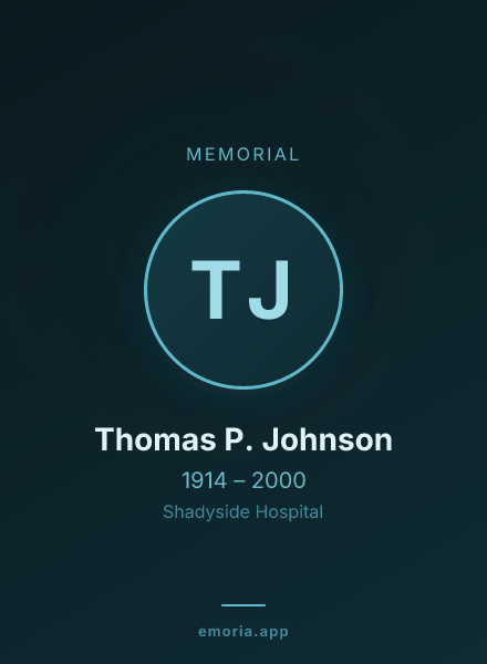 Memorial portrait of Thomas P. Johnson