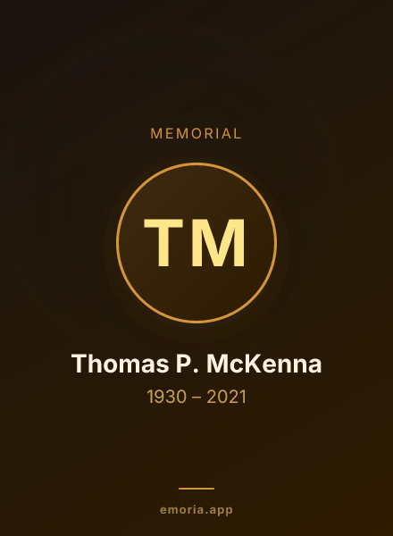 Memorial portrait of Thomas P. McKenna