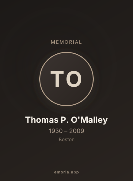 Memorial portrait of Thomas P. O'Malley