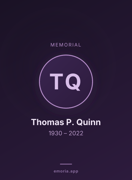Memorial portrait of Thomas P. Quinn