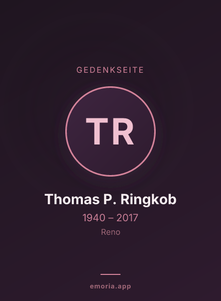 Gedenkportrait von Thomas P. Ringkob