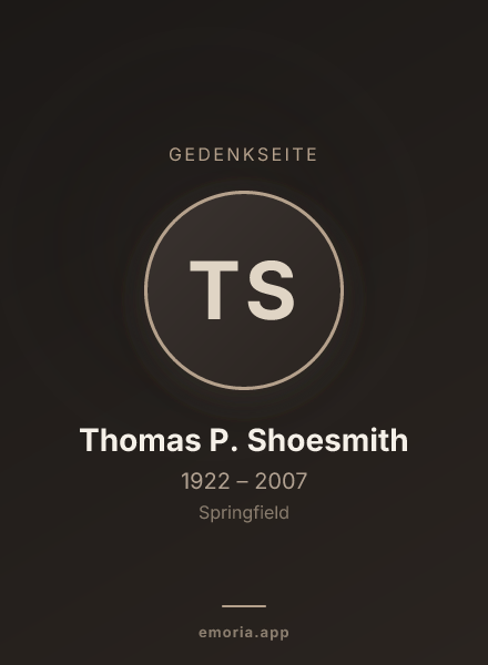 Gedenkportrait von Thomas P. Shoesmith