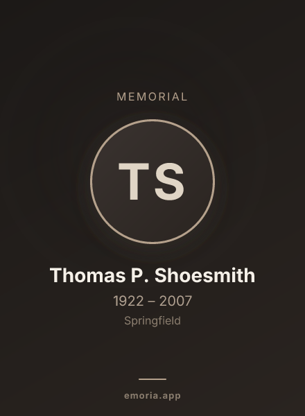 Memorial portrait of Thomas P. Shoesmith