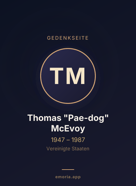 Gedenkportrait von Thomas "Pae-dog" McEvoy