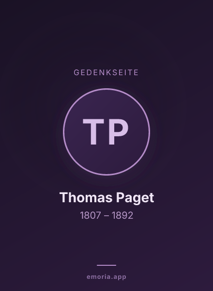 Gedenkportrait von Thomas Paget