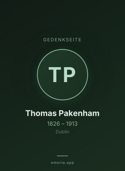 Gedenkportrait von Thomas Pakenham